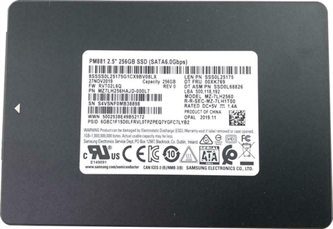 Samsung PM881 MZ-7LH256HAJD 256GB 2.5